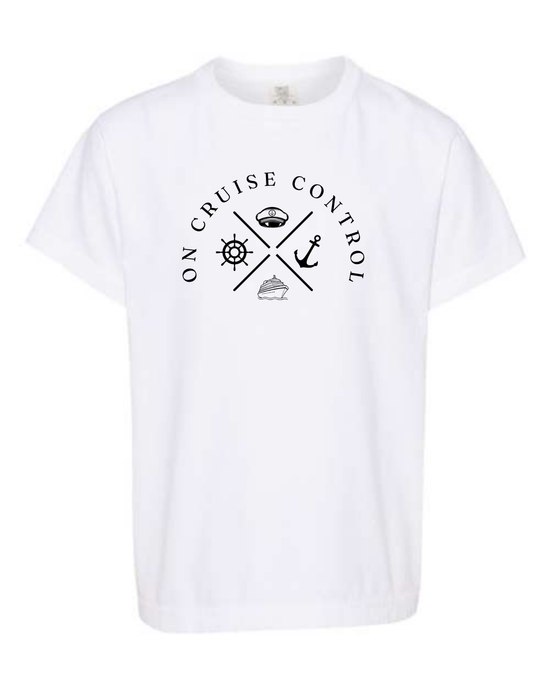 On Cruise Control - Comfort Colors - Heavyweight Youth Tee - Neutral Colors & Blues