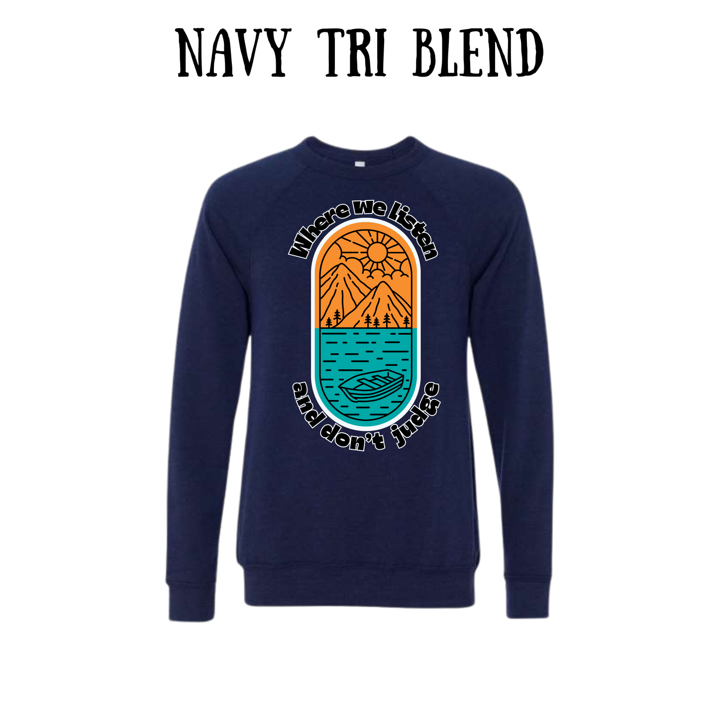 CP - Where We Listen and Don't Judge - Sponge Fleece Raglan Sweatshirt - Blues, Purples