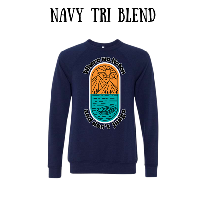 CP - Where We Listen and Don't Judge - Sponge Fleece Raglan Sweatshirt - Blues, Purples