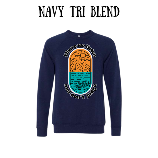 CP - Where We Listen and Don't Judge - Sponge Fleece Raglan Sweatshirt - Blues, Purples