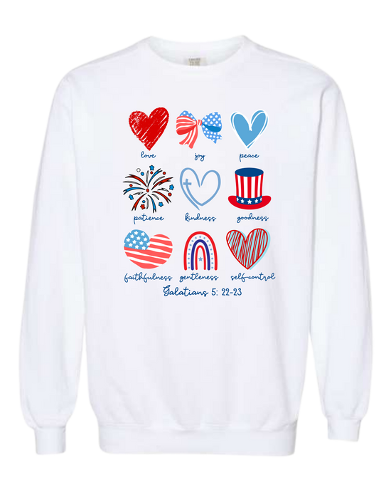 Galatians 5 - Patriotic - Comfort Colors - Sweatshirt - Assorted Colors