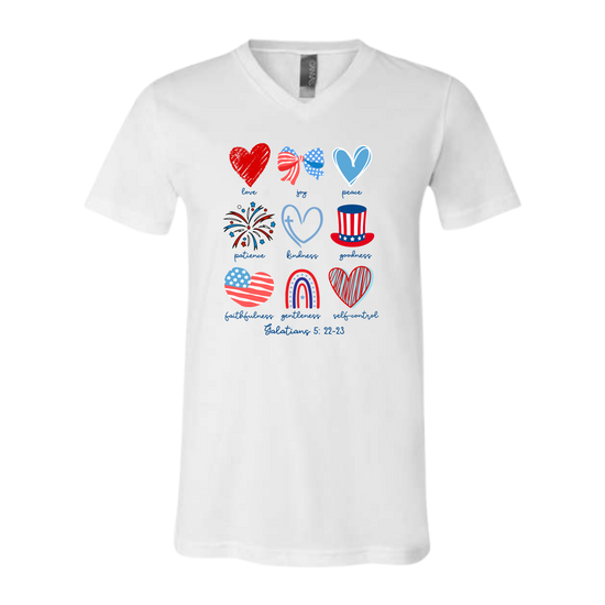 Galatians 5 - Patriotic - Bella+Canvas - Unisex V-Neck - Neutral Colors