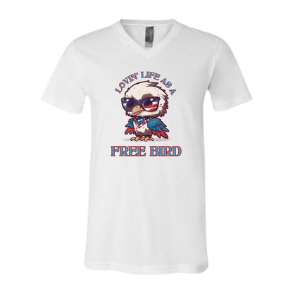 Lovin' Life as a Free Bird - Bella+Canvas - Unisex V-Neck - Neutral Colors