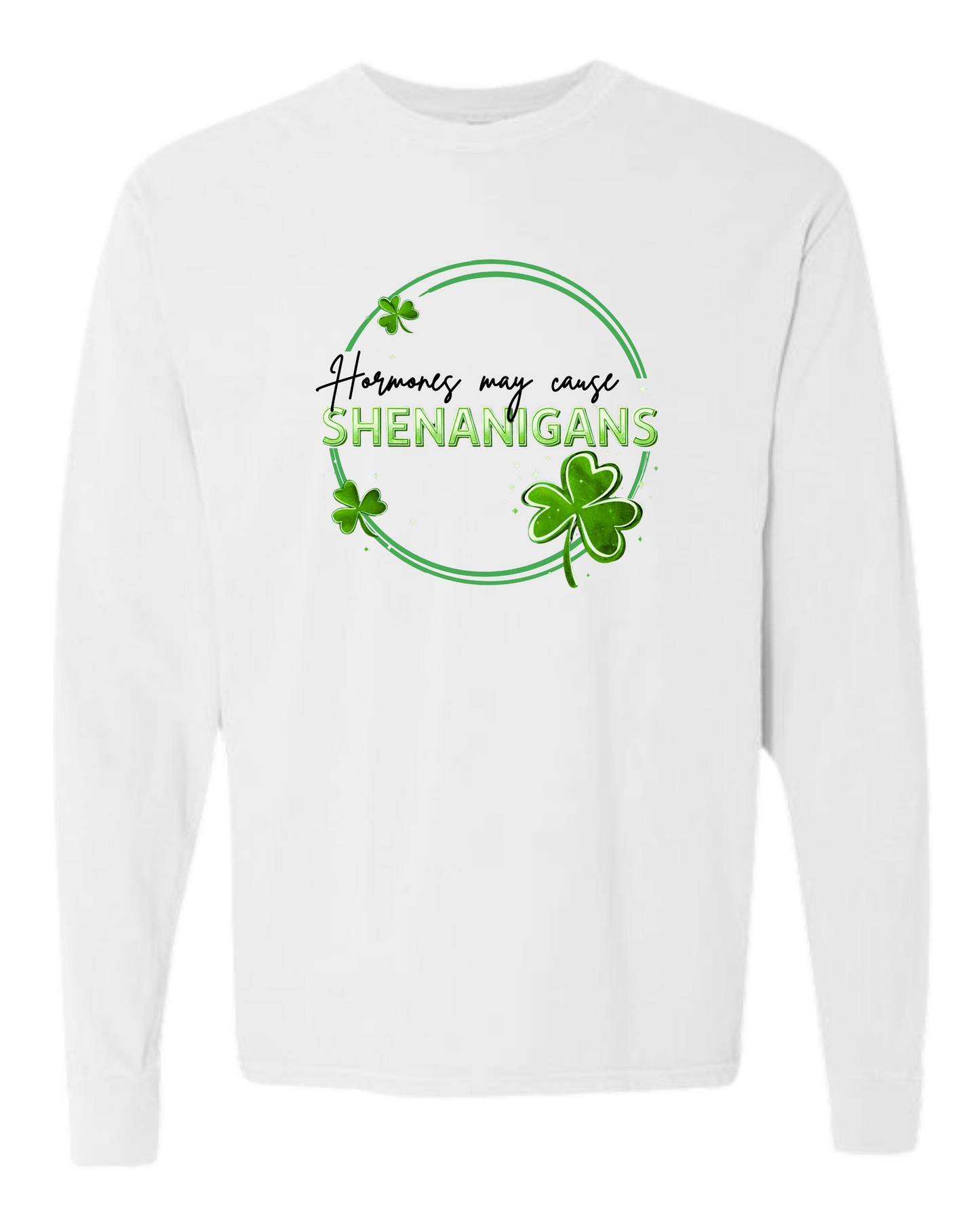 Hormones May Cause Shenanigans - Comfort Colors - Heavyweight Long Sleeve Tee - Neutral Colors