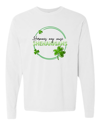 Hormones May Cause Shenanigans - Comfort Colors - Heavyweight Long Sleeve Tee - Neutral Colors