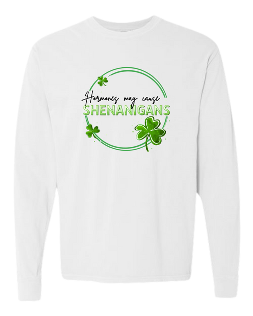 Hormones May Cause Shenanigans - Comfort Colors - Heavyweight Long Sleeve Tee - Neutral Colors
