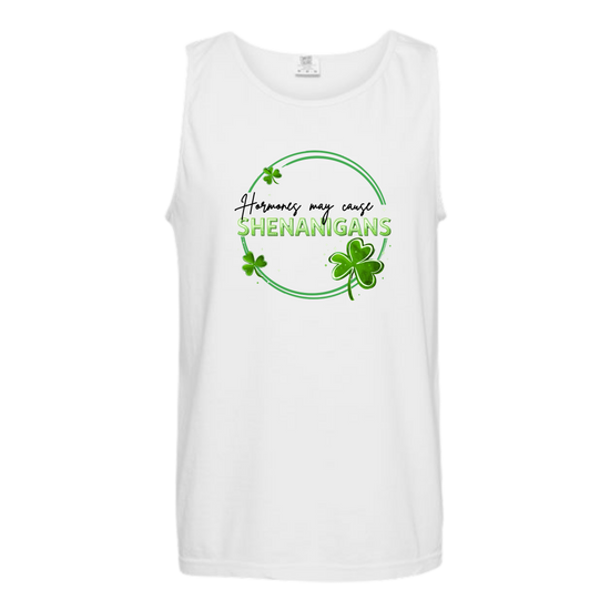Hormones May Cause Shenanigans - Comfort Colors - Unisex Tank - Neutral Colors & Blues