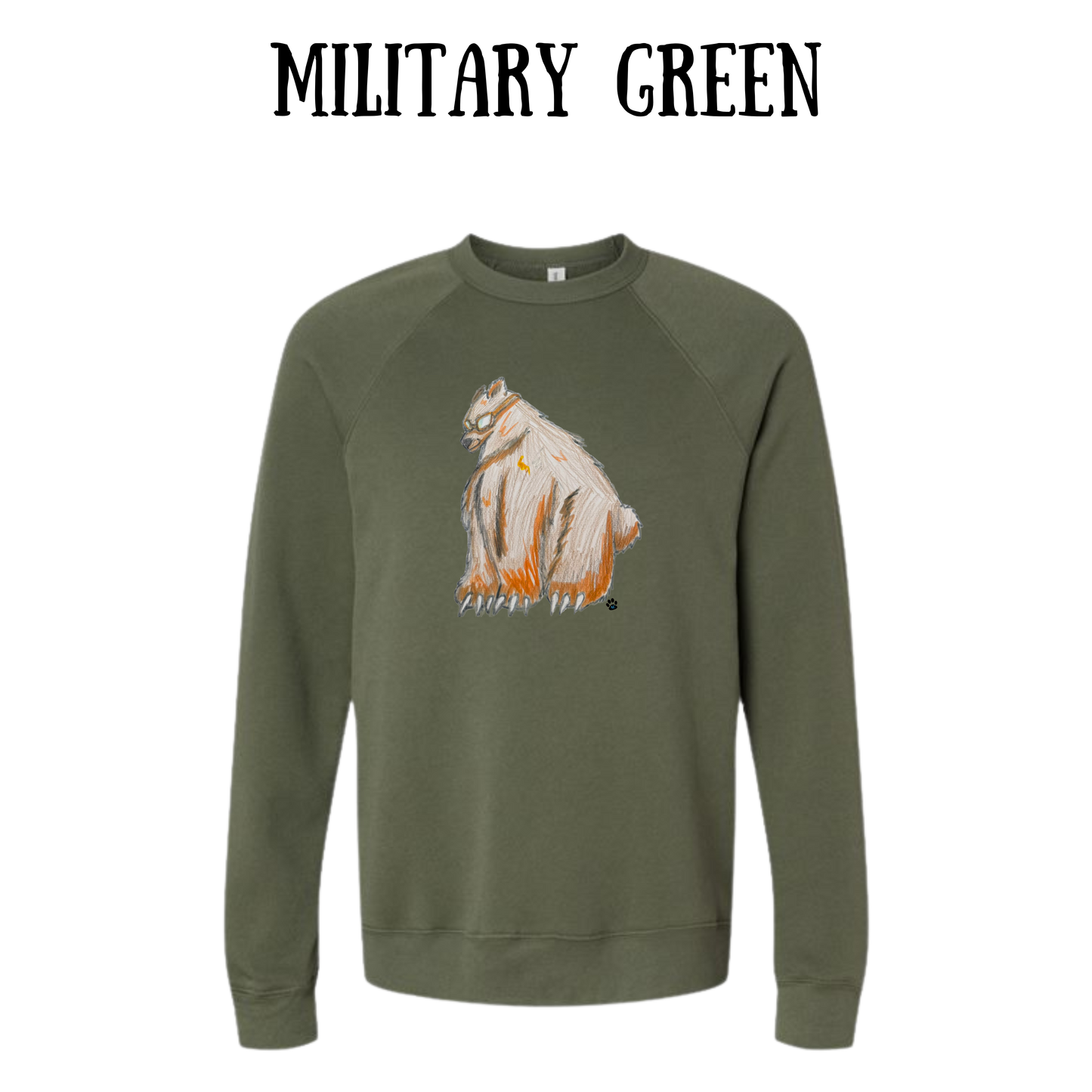 AC - Muscle Bear - Sponge Fleece Raglan Sweatshirt - Greens, Neutrals