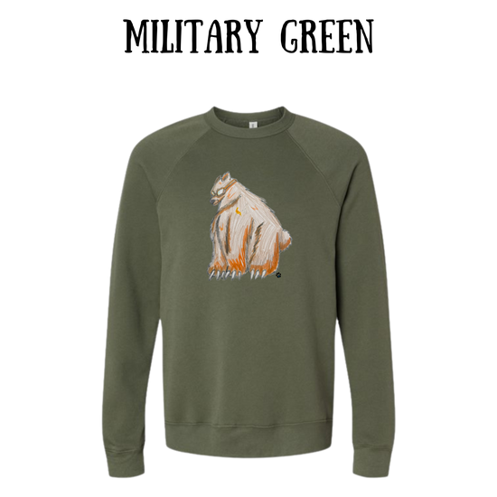 AC - Muscle Bear - Sponge Fleece Raglan Sweatshirt - Greens, Neutrals