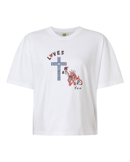 Loves Jesus & America too - Comfort Colors - Boxy T - Assorted Colors