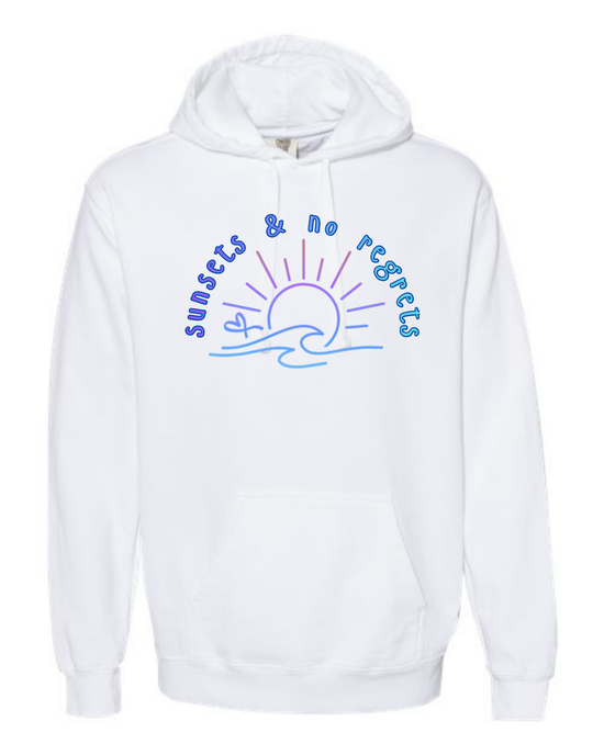 Sunsets & No Regrets - Comfort Colors - Hooded Sweatshirt - Assorted Colors