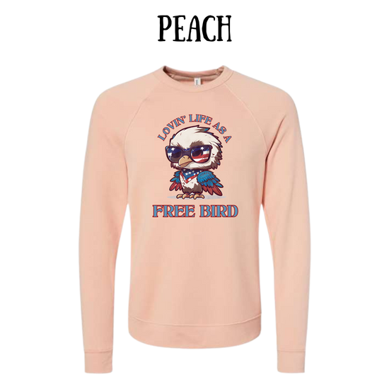 PP - Lovin' Life As A Free Bird - Sponge Fleece Raglan Sweatshirt - Assorted Colors