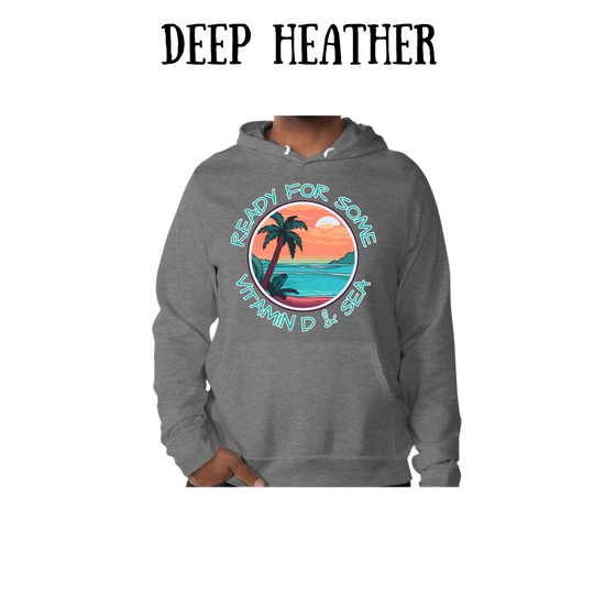 VP - Ready For Some Vitamin D & Sea - Sponge Fleece Hoodie - Greens, Neutrals