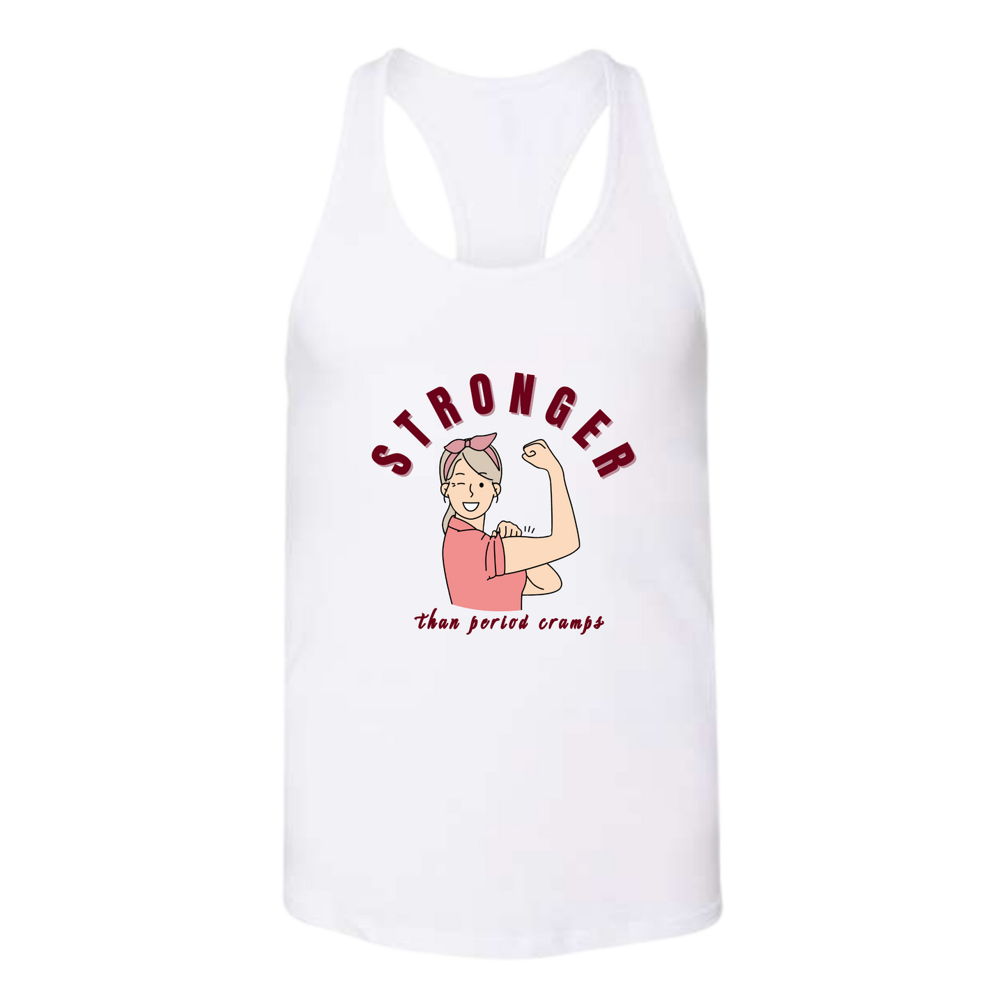 Stronger Than Period Cramps - Bella+Canvas - Women's Jersey Racerback Tank