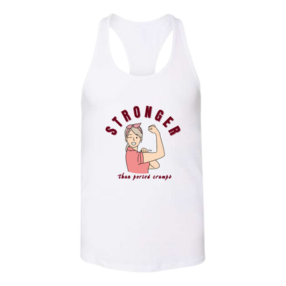 Stronger Than Period Cramps - Bella+Canvas - Women's Jersey Racerback Tank