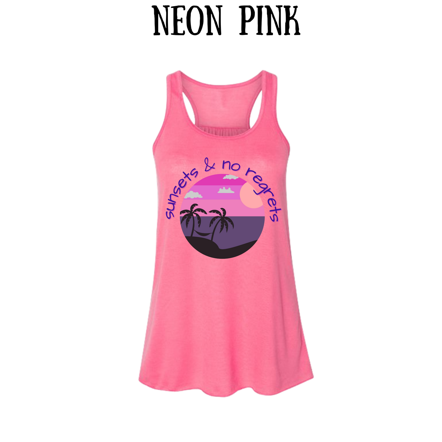 VP - Sunsets & No Regrets - Women's Flowy Racerback Tank