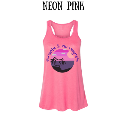 VP - Sunsets & No Regrets - Women's Flowy Racerback Tank