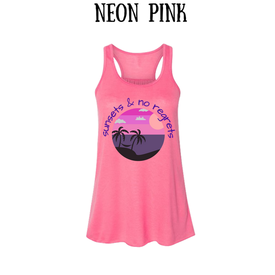 VP - Sunsets & No Regrets - Women's Flowy Racerback Tank