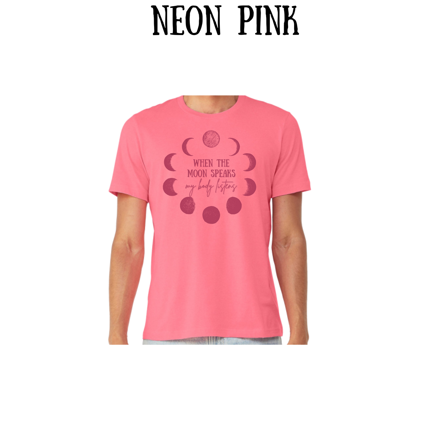 when the moon speaks - unisex tee - pinks, purples, neutrals