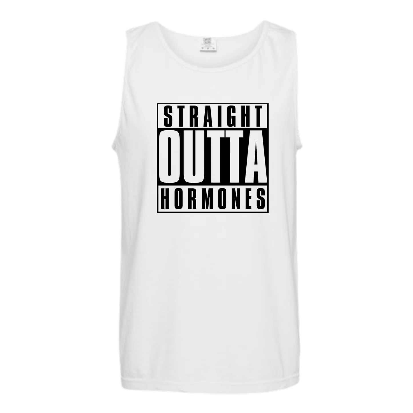 Straight Outta Hormones - Comfort Colors - Unisex Tank - Neutral Colors & Blues