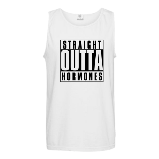 Straight Outta Hormones - Comfort Colors - Unisex Tank - Neutral Colors & Blues