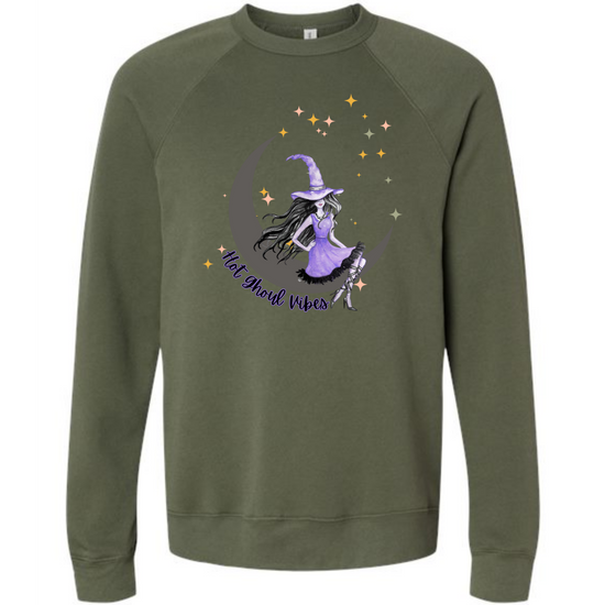 HP - Hot Ghoul Vibes - Sponge Fleece Raglan Sweatshirt - Greens, Neutrals