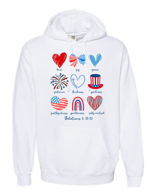 Galatians 5 - Patriotic - Comfort Colors - Hooded Sweatshirt - Assorted Colors