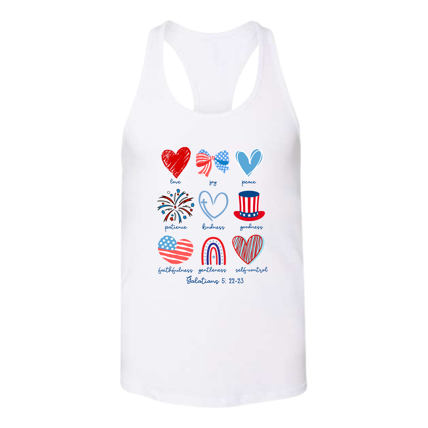 Galatians 5 - Patriotic - Bella+Canvas - Women's Jersey Racerback Tank