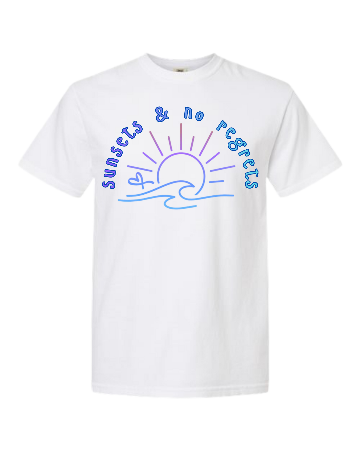 Sunsets & No Regrets - Comfort Colors - Heavyweight Unisex Tee - Neutral Colors