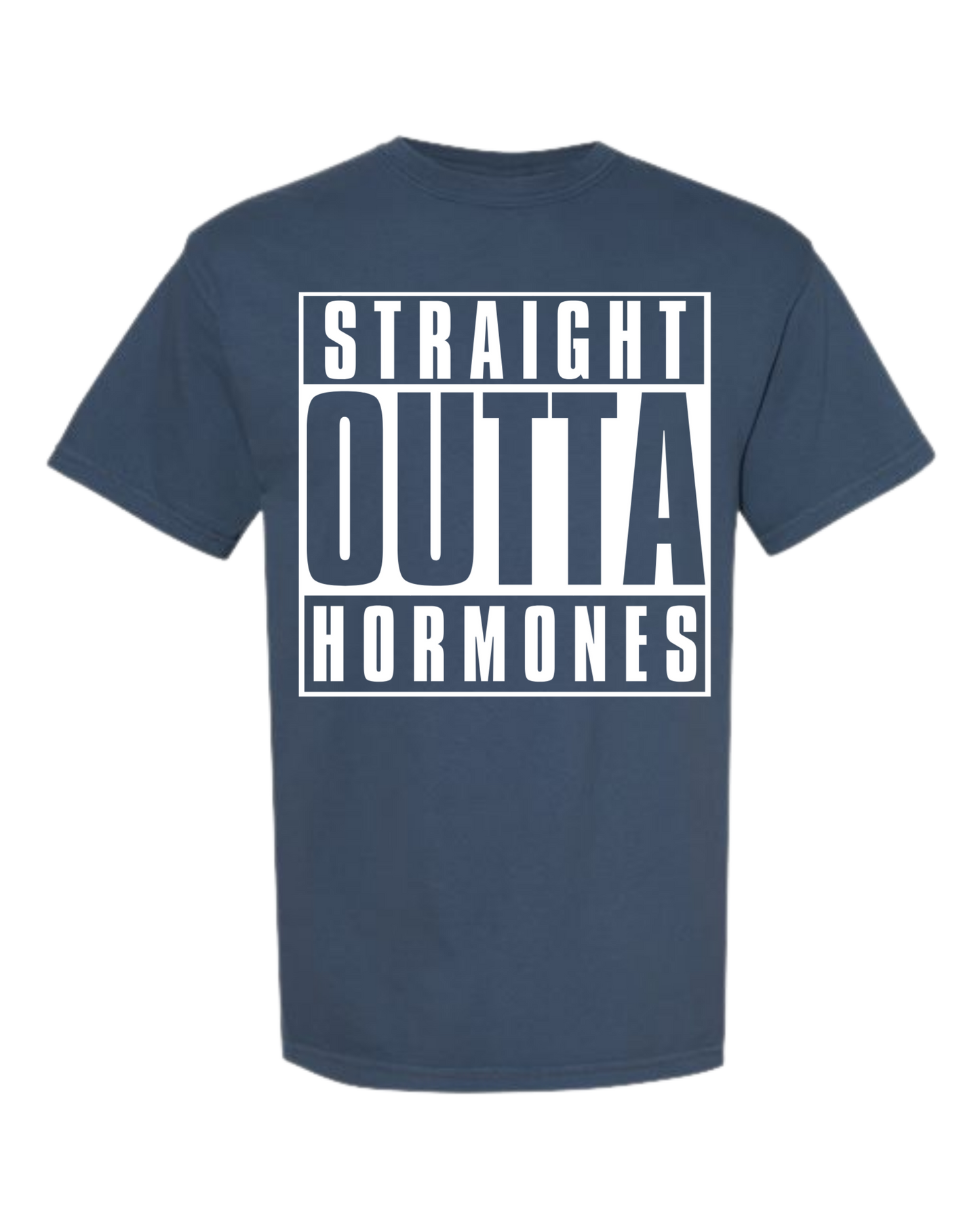 Straight Outta Hormones - Comfort Colors - Heavyweight Unisex Tee - Blues