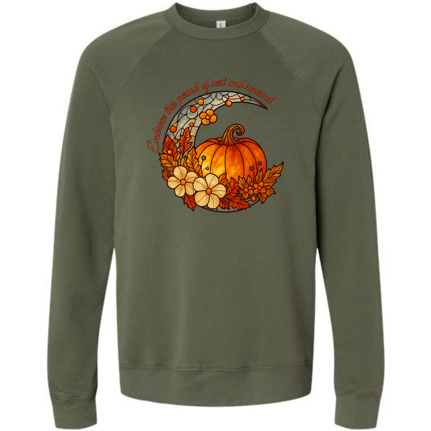 Rest and Renewal - Sponge Fleece Raglan Sweatshirt - Greens, Neutrals