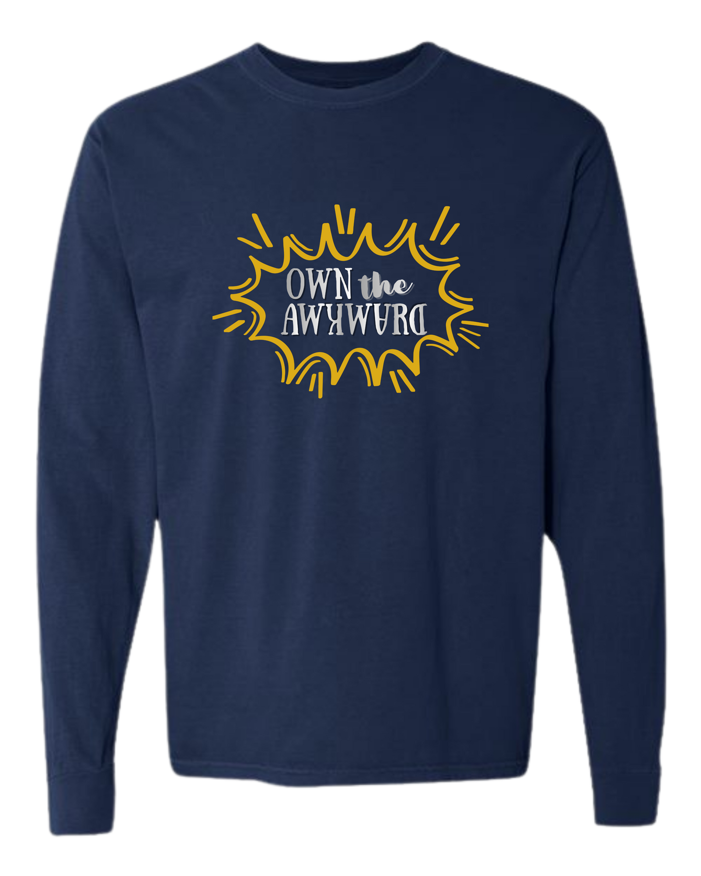 Own the Awkward - Comfort Colors - Heavyweight Long Sleeve Tee - Blues & Greens