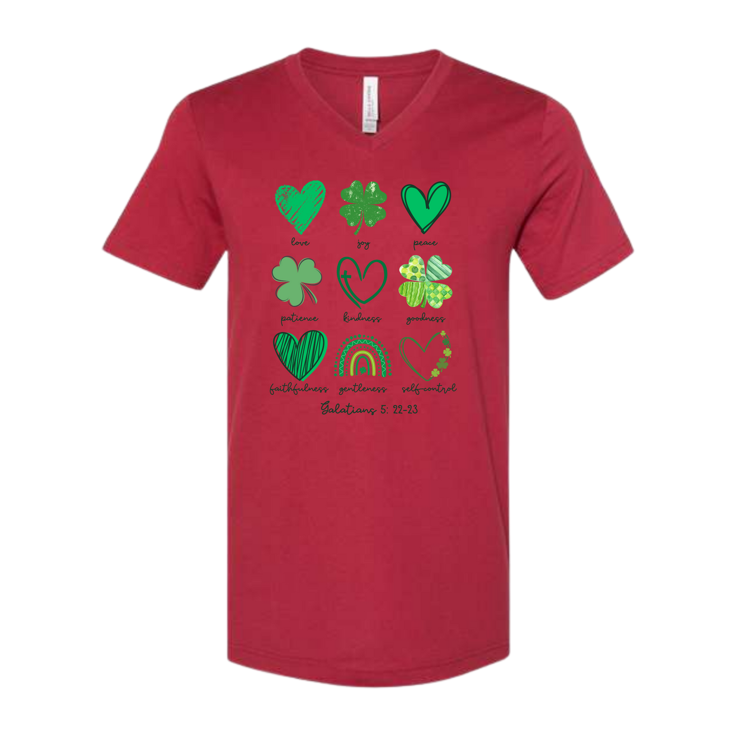 Galatians 5 - St Patrick's Day - Bella+Canvas - Unisex V-Neck - Assorted Colors