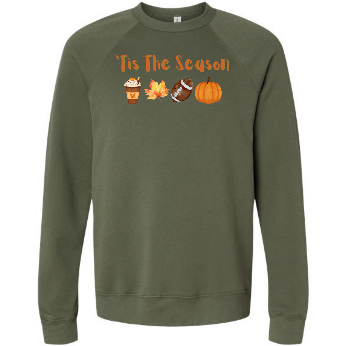 'Tis The Season - Fall - Sponge Fleece Raglan Sweatshirt - Greens, Neutrals
