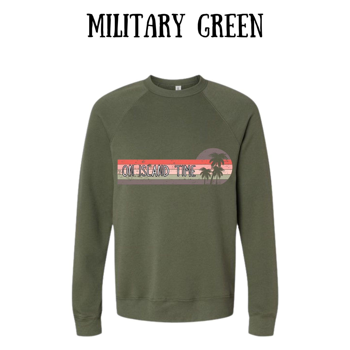 VP - On Island Time - Sponge Fleece Raglan Sweatshirt - Greens, Neutrals