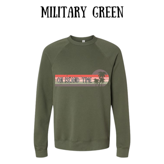 VP - On Island Time - Sponge Fleece Raglan Sweatshirt - Greens, Neutrals
