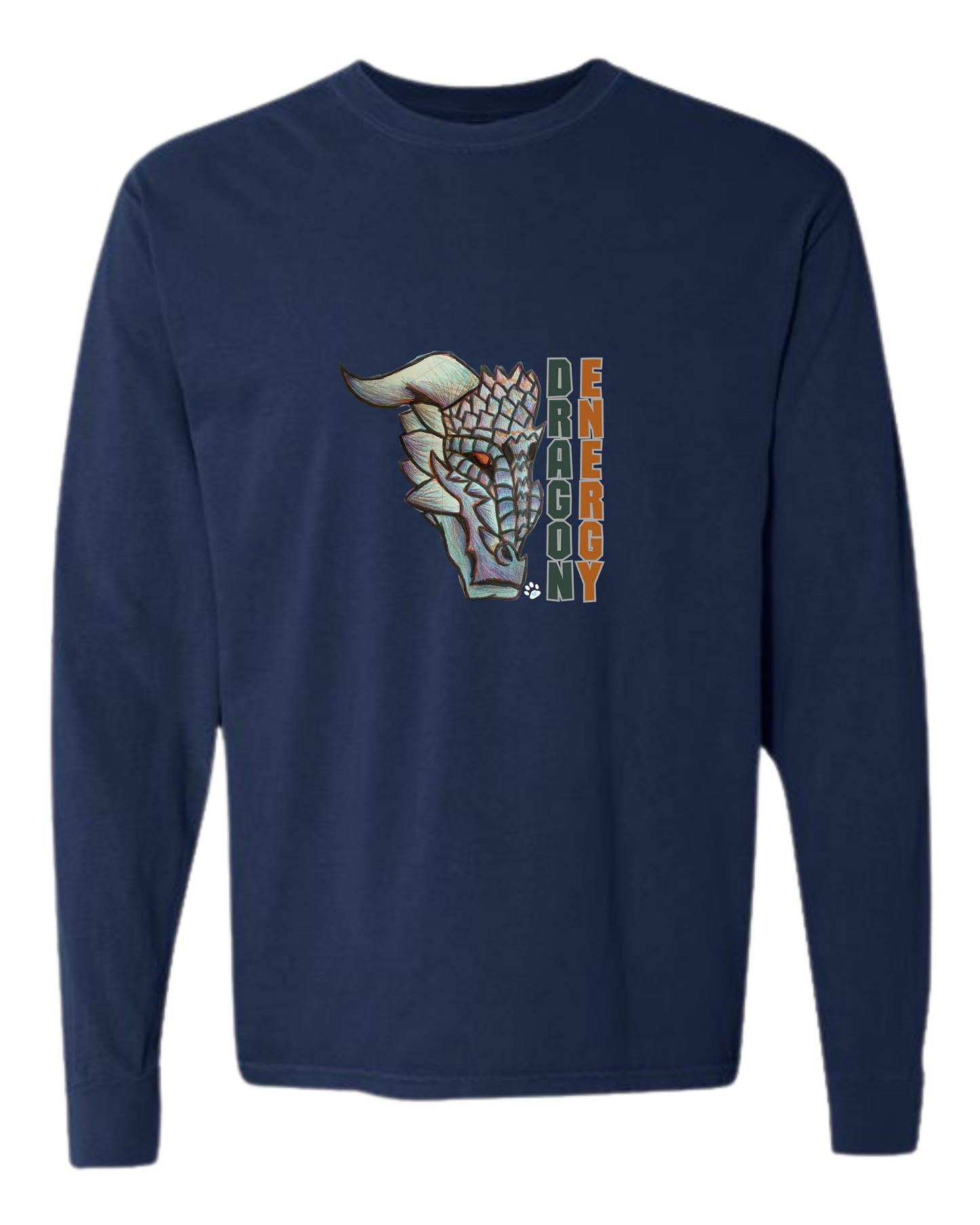 Dragon Energy - Comfort Colors - Heavyweight Long Sleeve Tee - Blues & Greens
