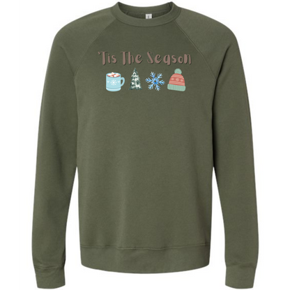 HP - 'Tis The Season - Winter - Sponge Fleece Raglan Sweatshirt - Greens, Neutrals