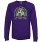 What Happens At The Campground - Sponge Fleece Raglan Sweatshirt - Blues, Greens, Purple, and Black
