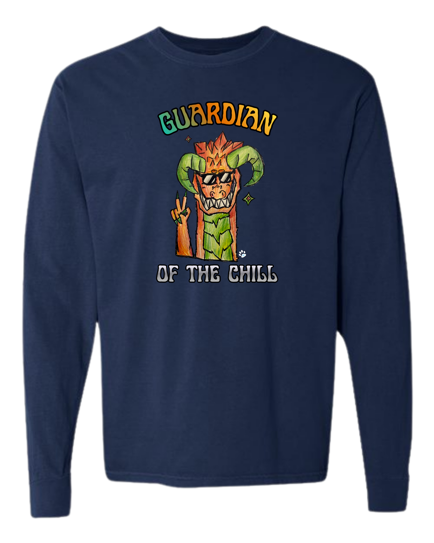 Guardian of The Chill - Comfort Colors - Heavyweight Long Sleeve Tee - Blues & Greens