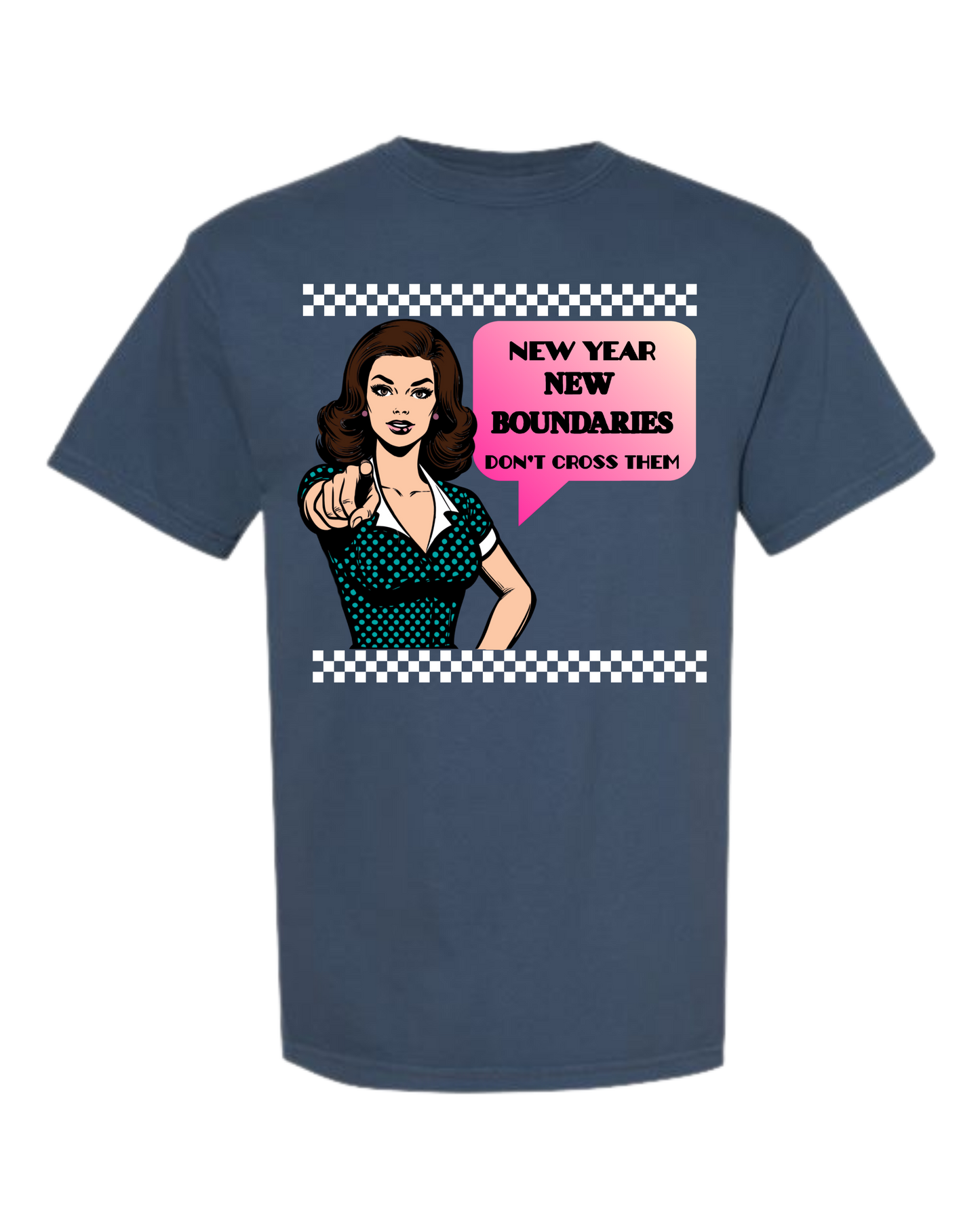 New Year New Boundaries - Comfort Colors - Heavyweight Unisex Tee - Blues