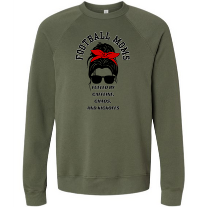 SP - Football Moms Fueled By - Sponge Fleece Raglan Sweatshirt - Greens, Neutrals