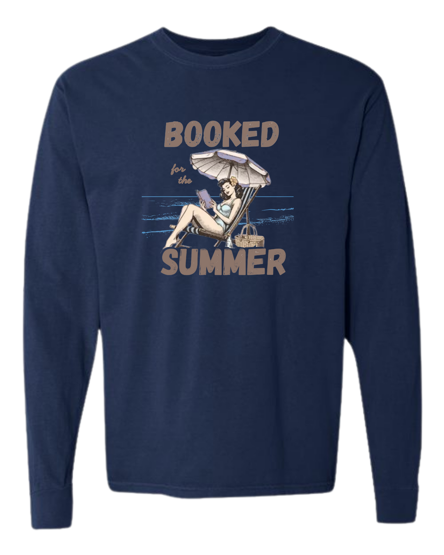 Booked for the Summer - Comfort Colors - Heavyweight Long Sleeve Tee - Blues & Greens