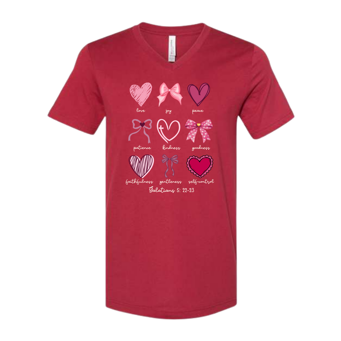 Galatians 5 - Valentines - Bella+Canvas - Unisex V-Neck - Assorted Colors