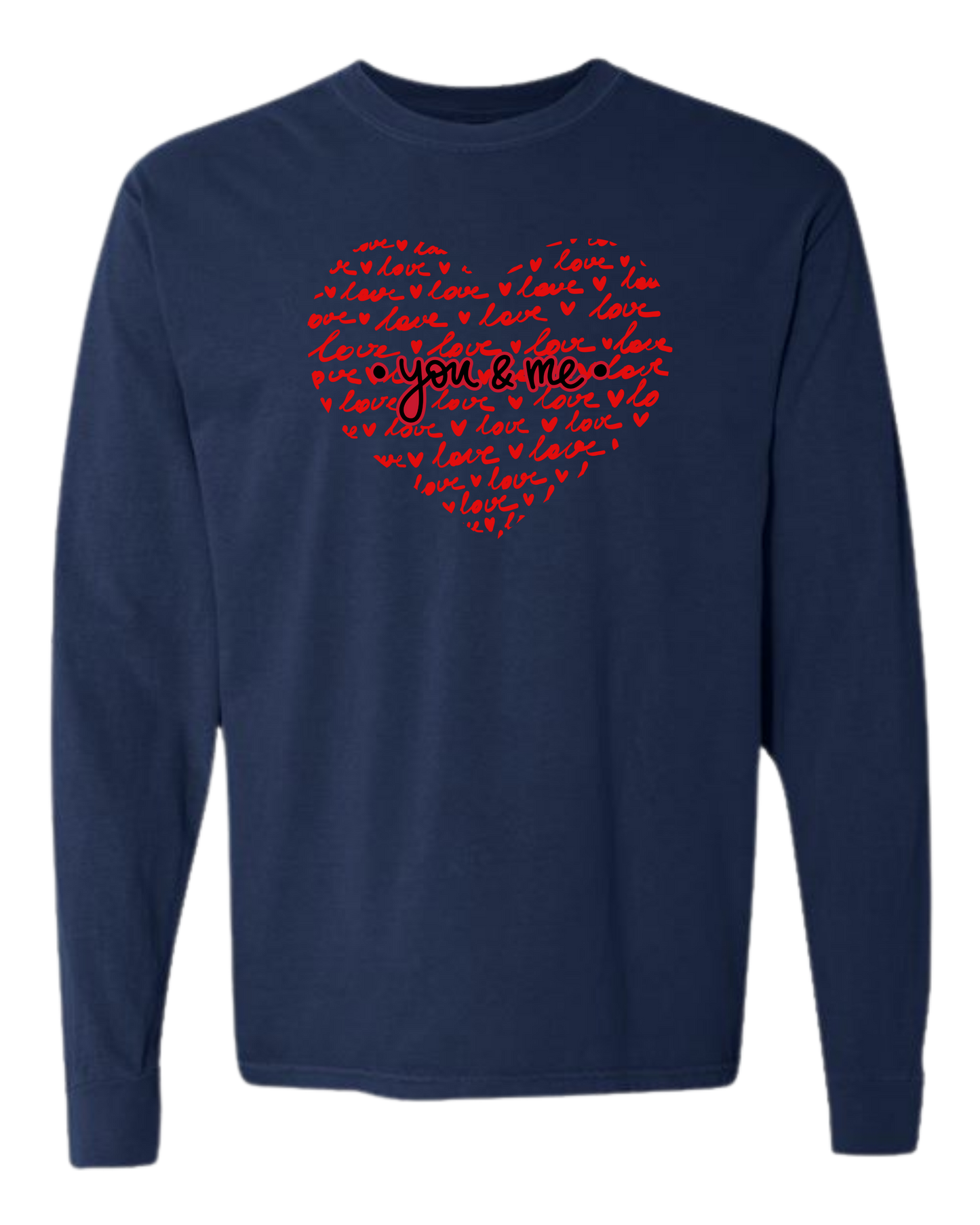 You & Me - Comfort Colors - Heavyweight Long Sleeve Tee - Blues & Greens