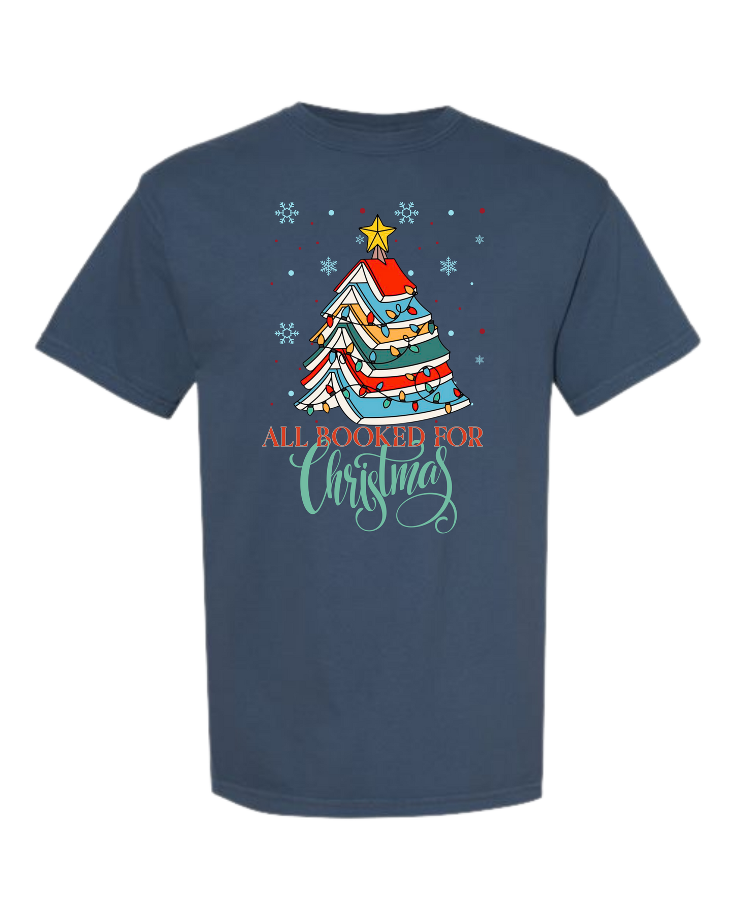 All Booked For Christmas - Comfort Colors - Heavyweight Unisex Tee - Blues