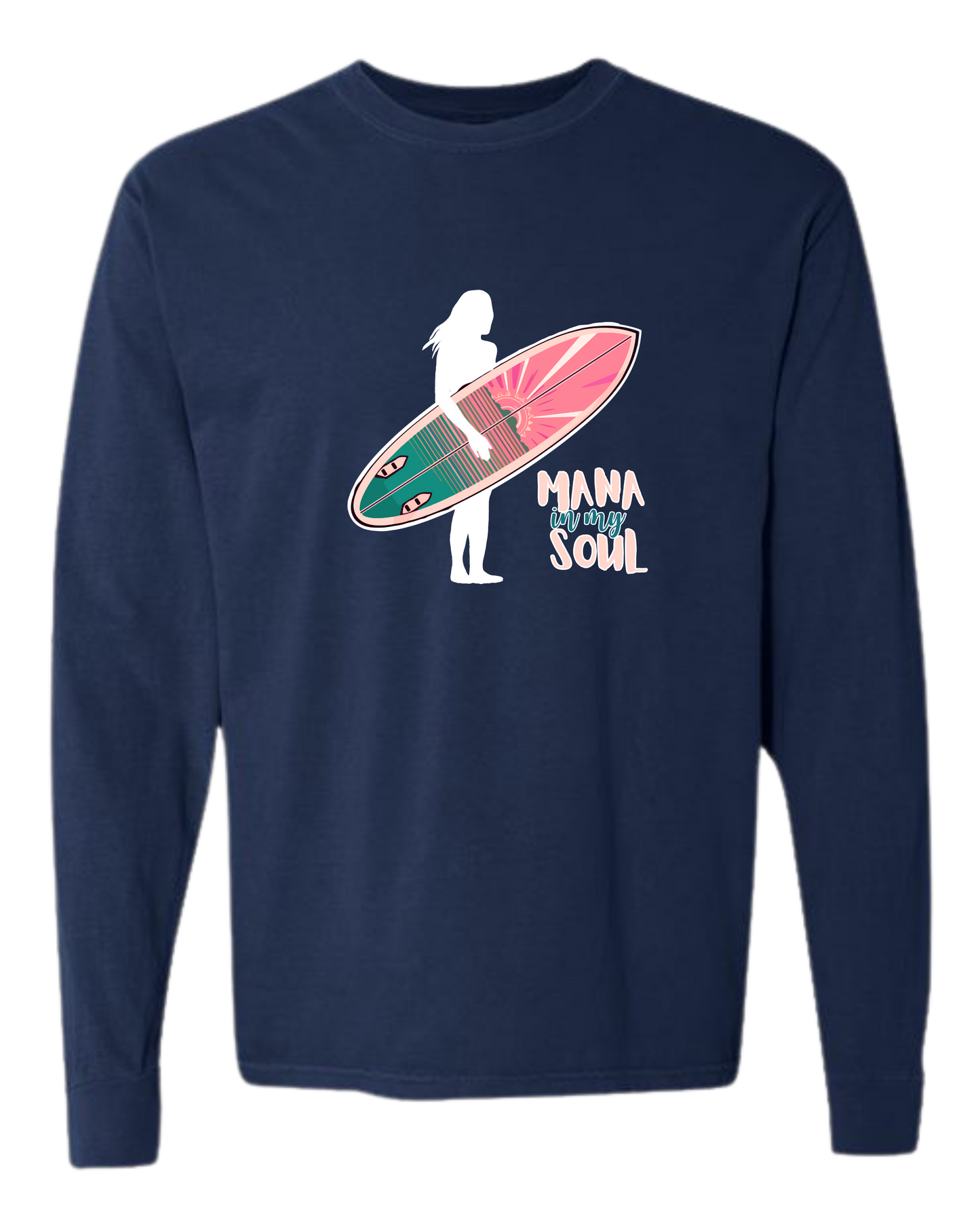 Mana in My Soul - Comfort Colors - Heavyweight Long Sleeve Tee - Blues & Greens