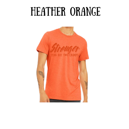 stronger than day two cramps - unisex tee - yellows, oranges, reds