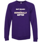 Not Moody. (just) Hormonally Gifted - Sponge Fleece Raglan Sweatshirt - Blues, Greens, Purple, and Black