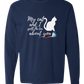 My Cat and I spill the tea about you - Comfort Colors - Heavyweight Long Sleeve Tee - Blues & Greens